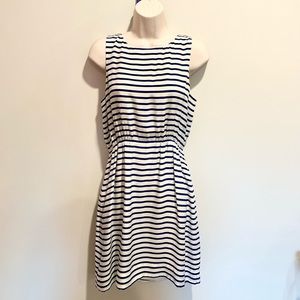 J. Crew navy & white striped dress